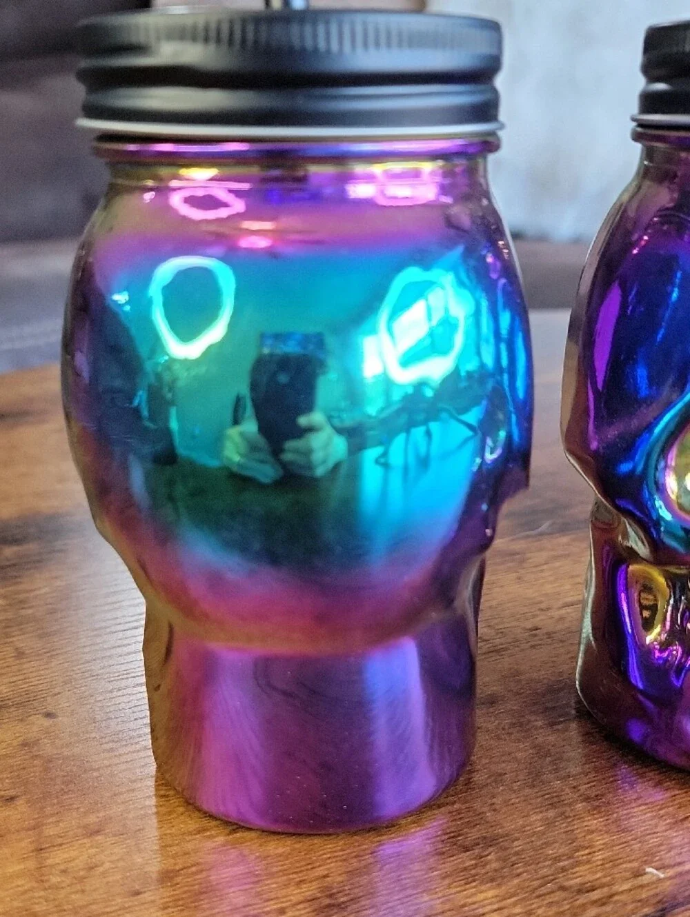 Halloween Skull Sippers Set Iridescent Multi-Color (2 Pack)